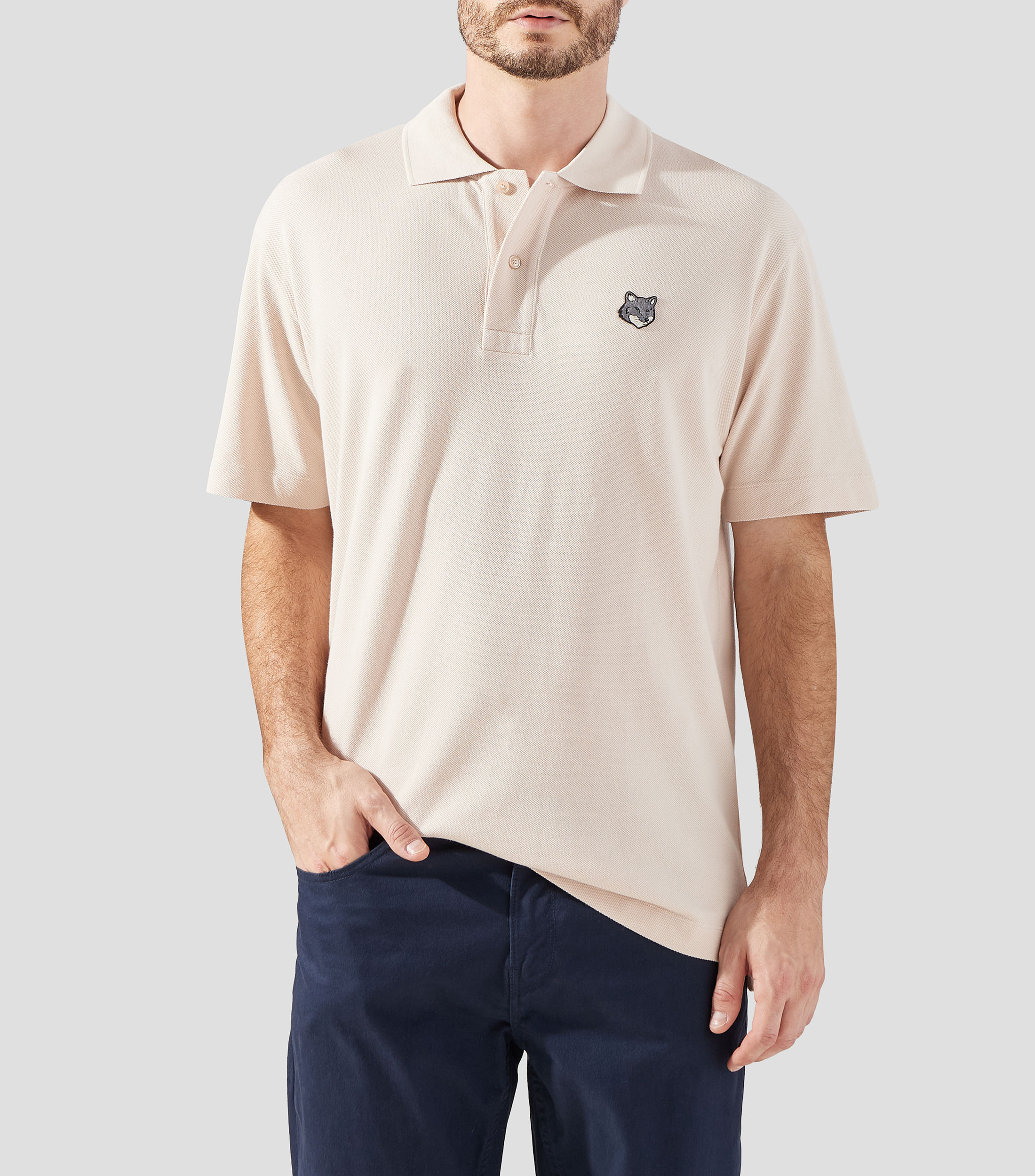 Playera tipo polo manga corta lisa Hombre